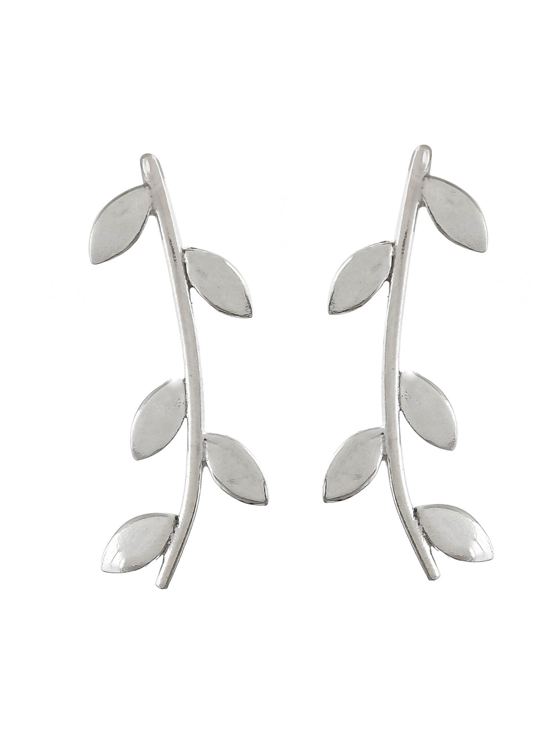 Minimalist Daily Wear Sterling Silver Leaf Studs Earring For Girls