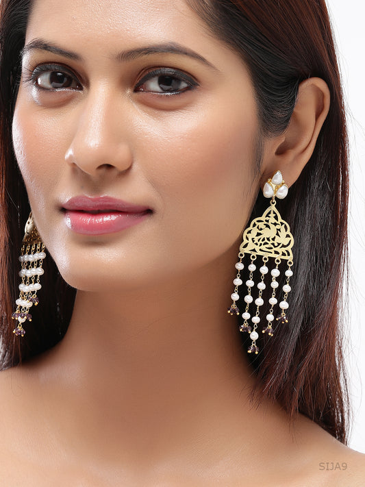 Hawamahal Gold Plated sterling Silver Earrings