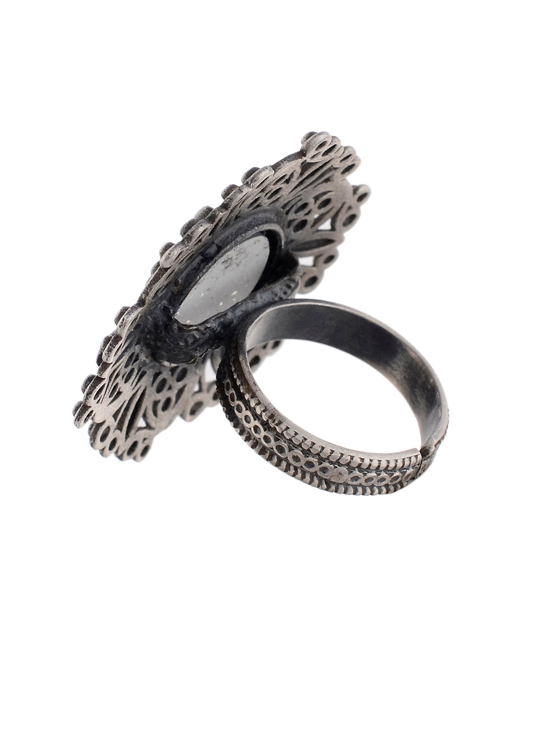 Stylish traditional Gold White DIAMOND Finish ADJUSTABLE Ring For Girls And  Women| elegant & Fancy