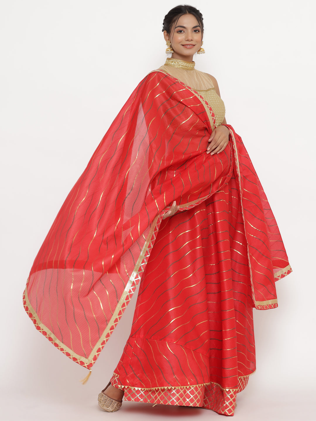 Eshana Kota Doriya Lehanga With Dupatta And Unstitched Blouse