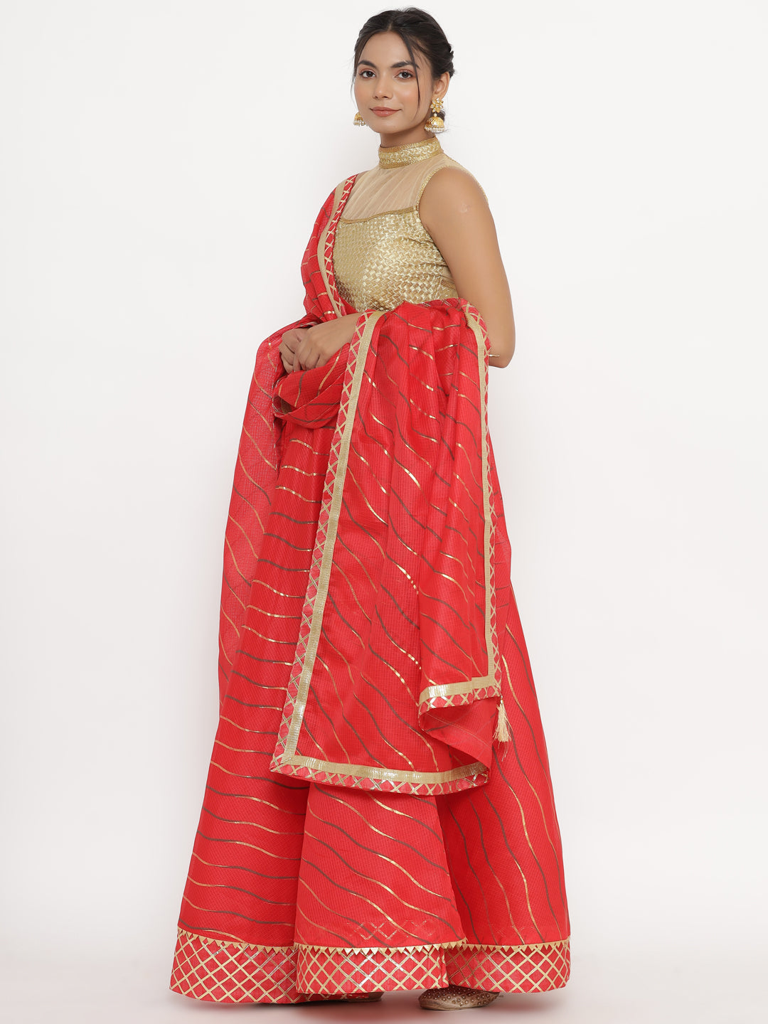 Eshana Kota Doriya Lehanga With Dupatta And Unstitched Blouse