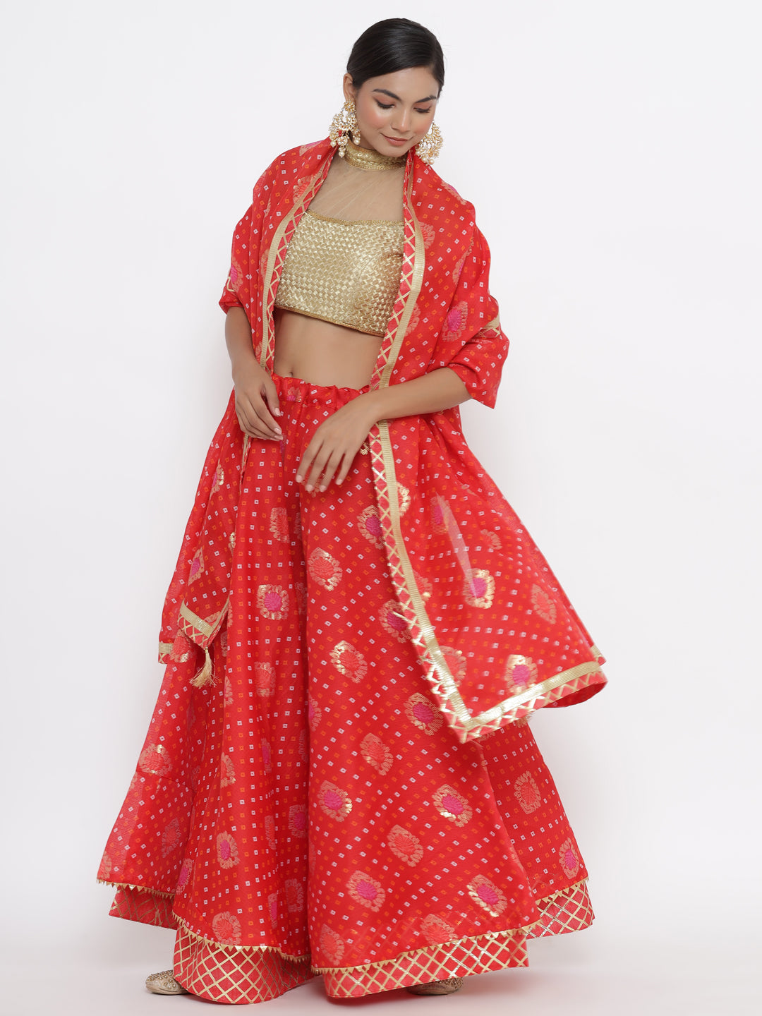 Kalyani Kota Doriya Lehanga With Dupatta and Unstitched Blouse for Women Online