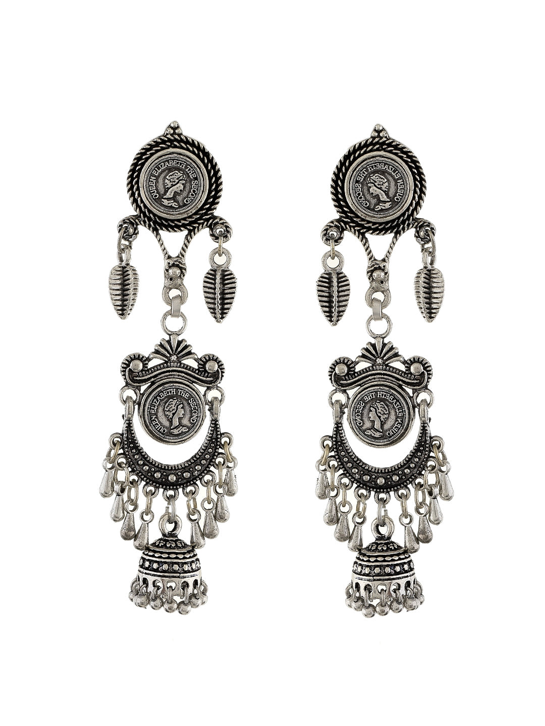 Indo Western Blue Stone Earrings - LOCAL TIJORI