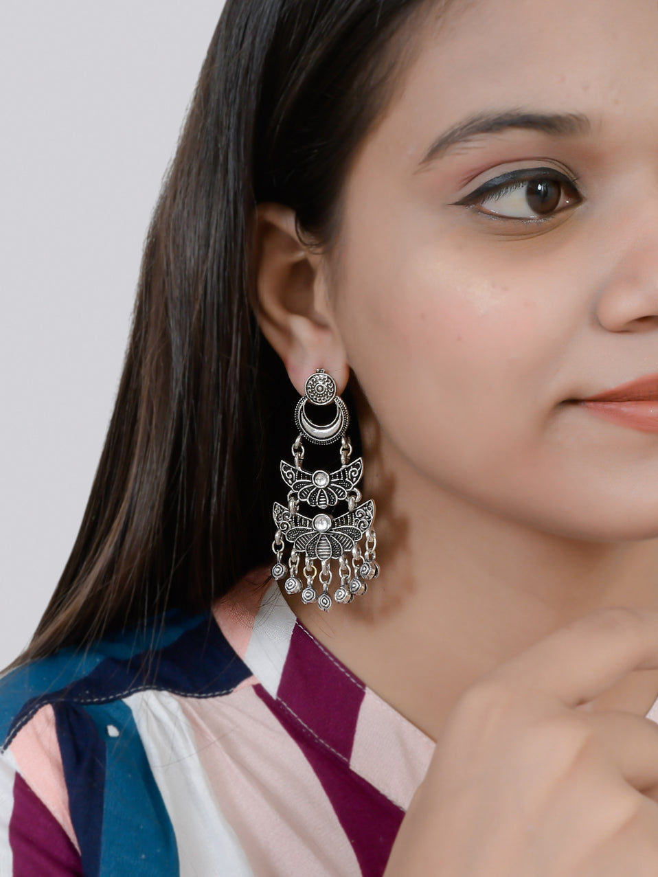Jewellery Oxidised Chandbali Earrings for Womens Online